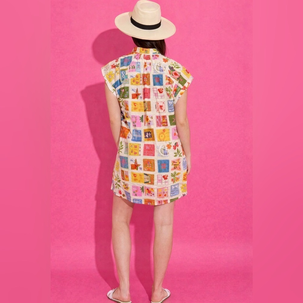 Like New Ava & Grace Positano Patchwork Floral Lightweight Midi Dress Large - Picture 2 of 6